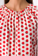 Блуза женская в горох 148P924 бело-красный