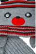 Комплект детский (для мальчика) шапка и шарф «Мишка»  65PB0009-1 junior серо-красный