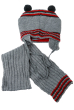 Комплект детский (для мальчика) шапка и шарф «Мишка»  65PB0009-1 junior серо-красный