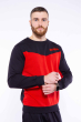 Мужской спортивный костюм (свитшот, брюки) 603F002 красно-черный
