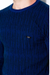 Джемпер мелкой вязки  520F012 электрик / темно-синий