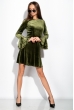 Платье велюровое 120PMA1833 зеленый