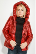 Куртка женская стильная с капюшоном 69P0980-1 красный металлик