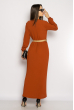 Платье с плиссированной юбкой 640F002-2 терракотовый