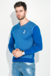Пуловер мужской однотонный 50PD2109 сине-белый