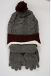 Комплект детский (для мальчика) шапка, шарф и перчатки 120PTEM53119 junior серо-вишневый