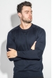 Свитер мужской фактурное вязание на плечах 498F021 чернильный