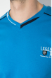 Футболка мужская с надписью на груди 81P2096 темно-голубой