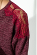 Платье женское, с кружевом на плечах  70P028 бордово-сиреневый