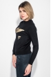 Свитшот женский с золотистым принтом 222V001-2 черный