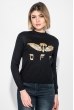 Свитшот женский с золотистым принтом 222V001-2 черный