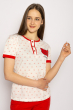 Пижама женская с принтом 107P006-1 молочно-красный