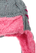 Шапка детская (для девочки) с косичками 65PG0023 junior серо-розовый