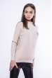 Стильный свитер с изнаночными швами 174P006 песочный