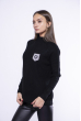 Стильный свитер с изнаночными швами 174P006 черный