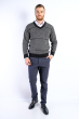 Пуловер мужской 85F900 черно-серый