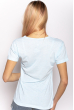 Стильная летняя футболка 600F016 голубой меланж