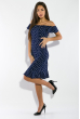 Платье женское, в горошек с воланами  69P1082-2 синий горошек