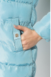 Куртка женская, удлиненная с капюшоном 274V001 голубой