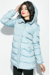 Куртка женская, удлиненная с капюшоном 274V001 бледно-голубой