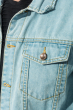 Куртка джинс мужская с принтом на спине 272V001 голубой