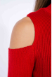 Гольф женский с открытыми плечами 605F003 красный