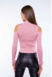 Гольф женский с открытыми плечами 605F003 розовый