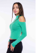 Гольф женский с открытыми плечами 605F003 светло-зеленый