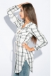 Рубашка удлиненная женская с поясом 418F002 бело-грифельный