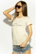 Футболка женская с надписью 600F370 бежевый меланж
