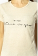 Футболка женская с надписью 600F370 бежевый меланж