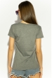 Футболка женская с надписью 600F370 серый меланж