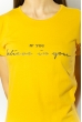 Футболка женская с надписью 600F370 желтый