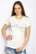Футболка женская с надписью 600F370 молочный