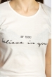 Футболка женская с надписью 600F370 молочный