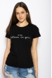Футболка женская с надписью 600F370 черный