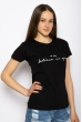 Футболка женская с надписью 600F370 черный