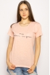 Футболка женская с надписью 600F370 розовый меланж