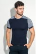 Футболка мужская горизонтальная полоска 50P383 темно-синий