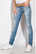 Потертые женские джинсы 120POS9004 светло-синий