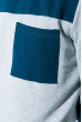 Свитшот мужской, с карманом на груди 70PD5033 сине-серый