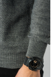 Пуловер мужской с фактурным узором «Соты»  50PD545 серый