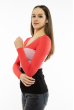 Пуловер женский с V-образным вырезом 618F074 кораллово-розовый