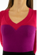 Пуловер женский с V-образным вырезом 618F074 малиново-фиолетовый