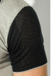 Поло мужское с рукавом сетка 50P306 серо-черный