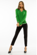 Пуловер женский с V-образным вырезом 618F402 зеленый