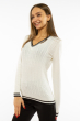 Пуловер женский с V-образным вырезом 618F402 молочный