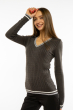 Пуловер женский с V-образным вырезом 618F402 грифельный