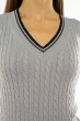Пуловер женский с V-образным вырезом 618F402 стальной