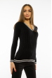Пуловер женский с V-образным вырезом 618F402 черный
